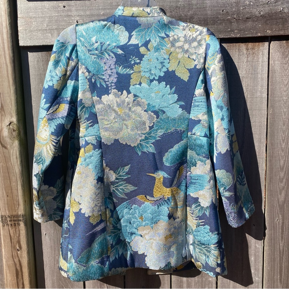 Chico's Green and Blue Floral Blazer - Picture 8 of 10